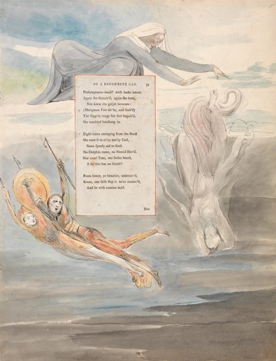 Die Gedichte von Thomas Gray, Design 11, Ode auf den Tod einer Lieblingskatze von William Blake